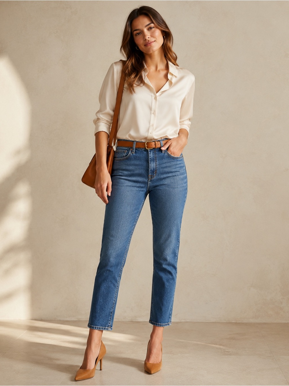 J.Crew Essential Straight Jeans Size 29 Medium Wash Cropped Denim
